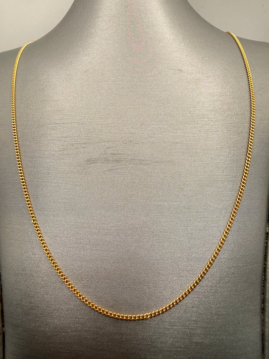 18K Yellow Gold Cuban Link Chain – 5.9g, 1.4mm, 24 inch
