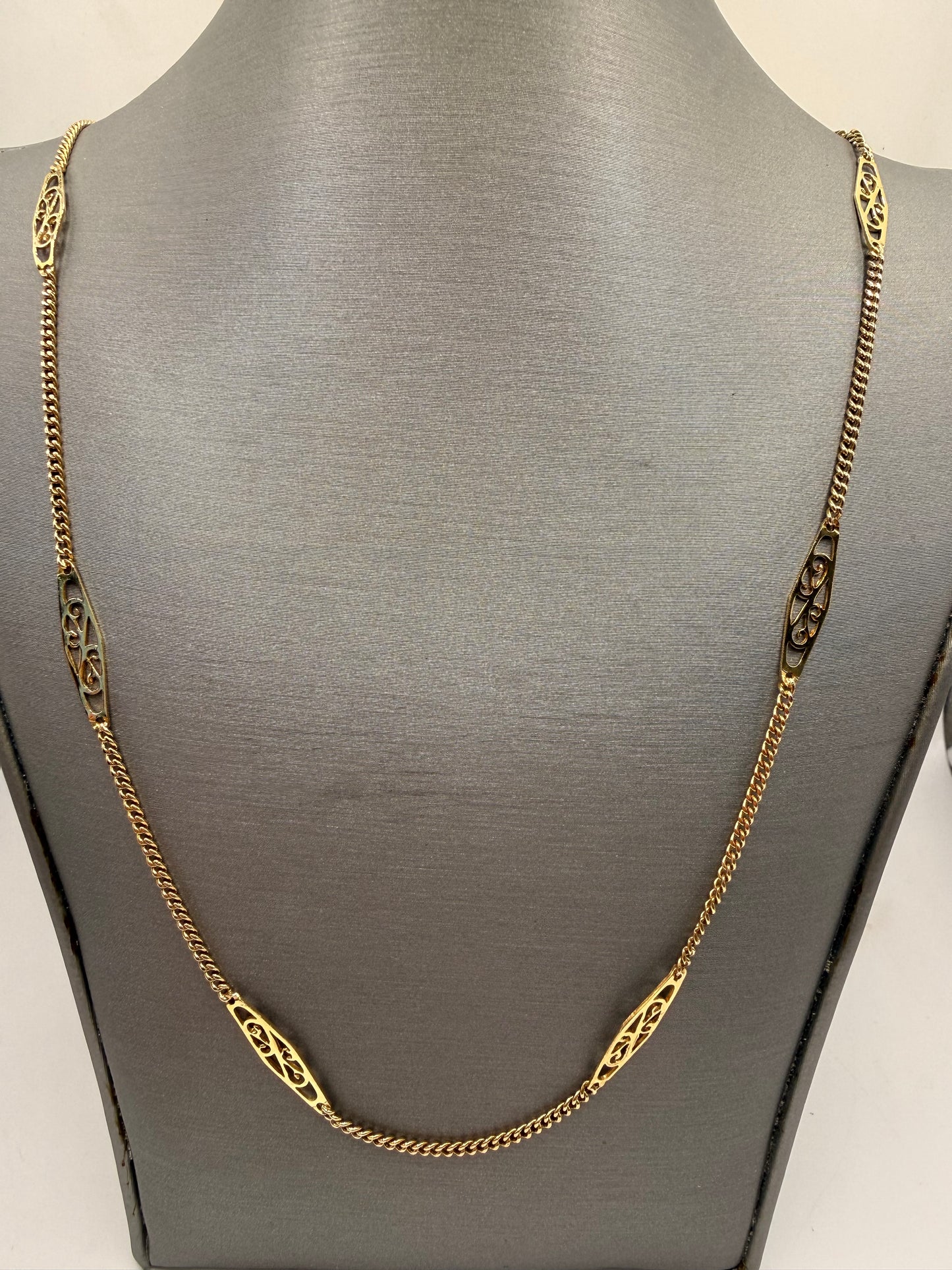 18K Yellow Gold Box Chain Necklace – 24" | 8.7g