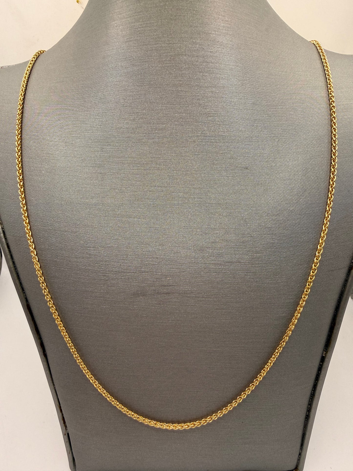 18K Yellow Gold Rope Chain – 6.4g, 1.35mm, 21