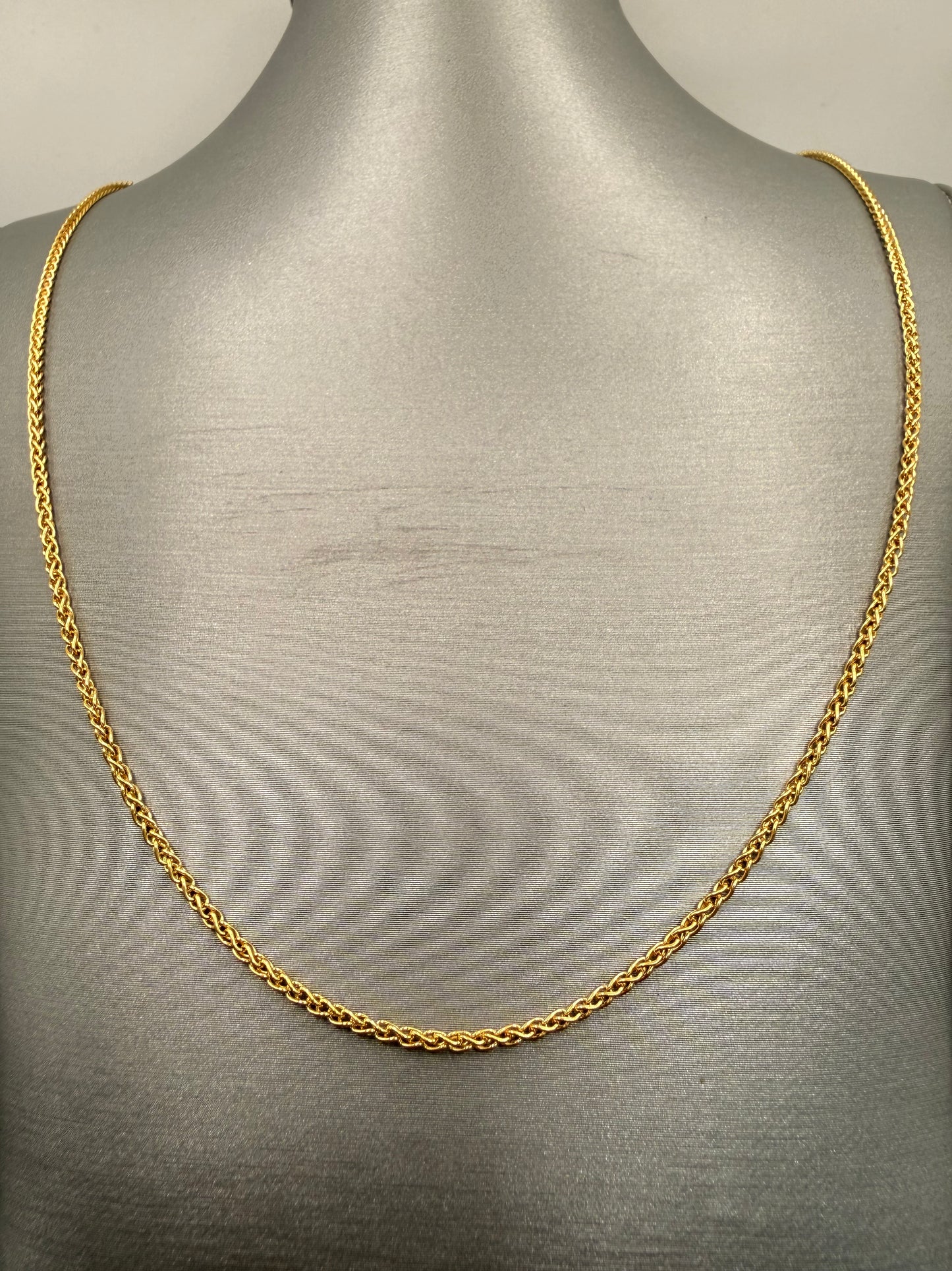 18K Yellow Gold Rope Chain – 6.4g, 1.35mm, 21