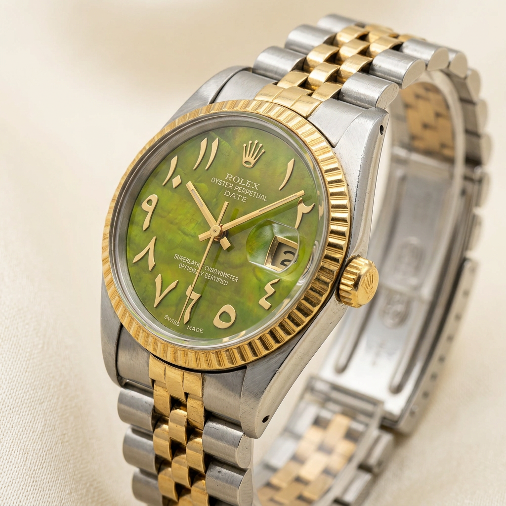 1978 Rolex Date 1505 | Gold & Steel | Custom Malachite Arabic Dial