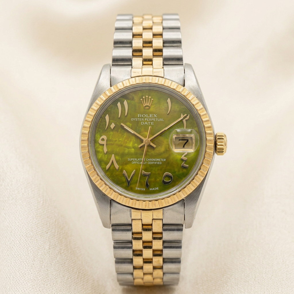 1978 Rolex Date 1505 | Gold & Steel | Custom Malachite Arabic Dial