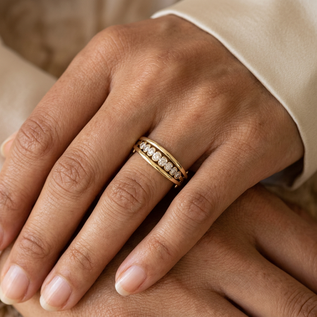 14K Yellow Gold Multi-Style Diamond Transformer Ring, Size 6