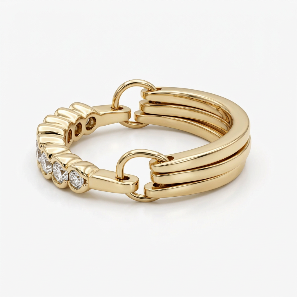14K Yellow Gold Multi-Style Diamond Transformer Ring, Size 6