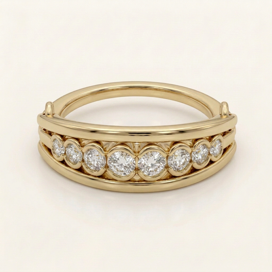 14K Yellow Gold Multi-Style Diamond Transformer Ring, Size 6