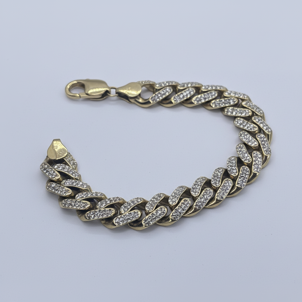 10k Yellow Gold Diamond Cut Cuban Link Bracelet – 11.15mm | 7"
