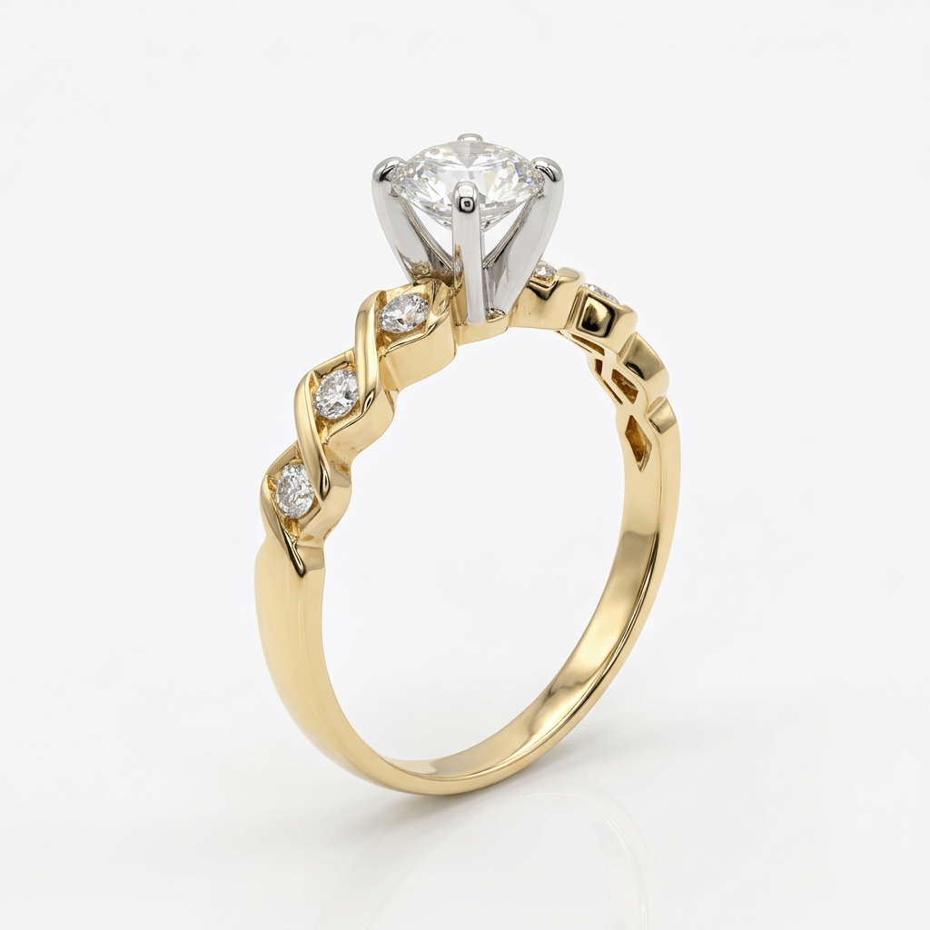 G433 diamond ring side and gallery detail