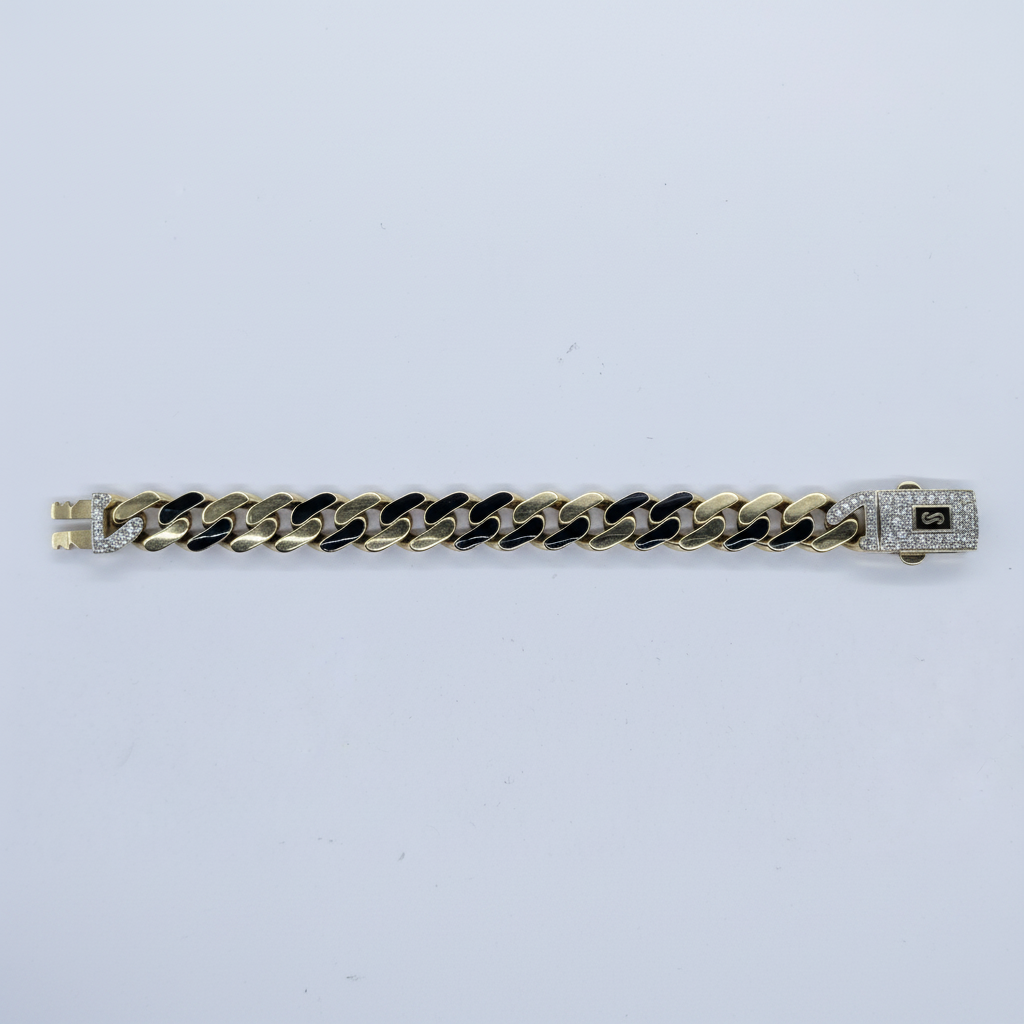 14K Yellow Gold Monaco Cuban Link Bracelet – Flat Lay Hero