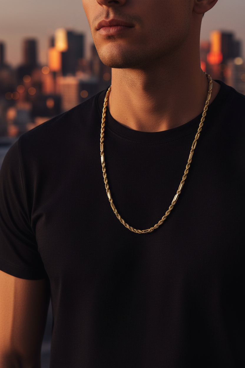 Male Lifestyle - 10K Gold Rope Chain