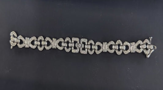 18K DIA and White Gold Bracelet 7 Inch - 10.3mm - 35.3g