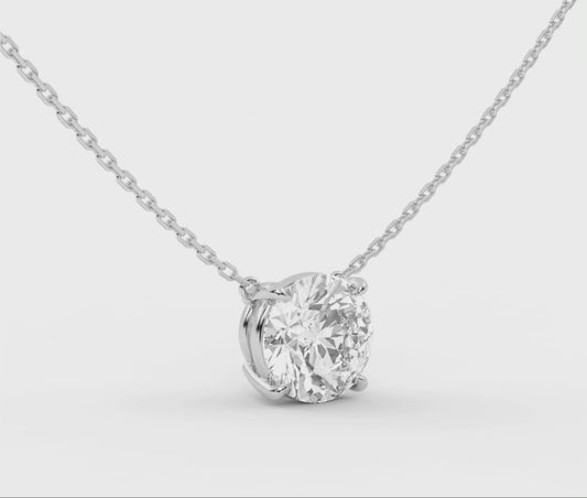 Round Solitaire Diamond Necklace