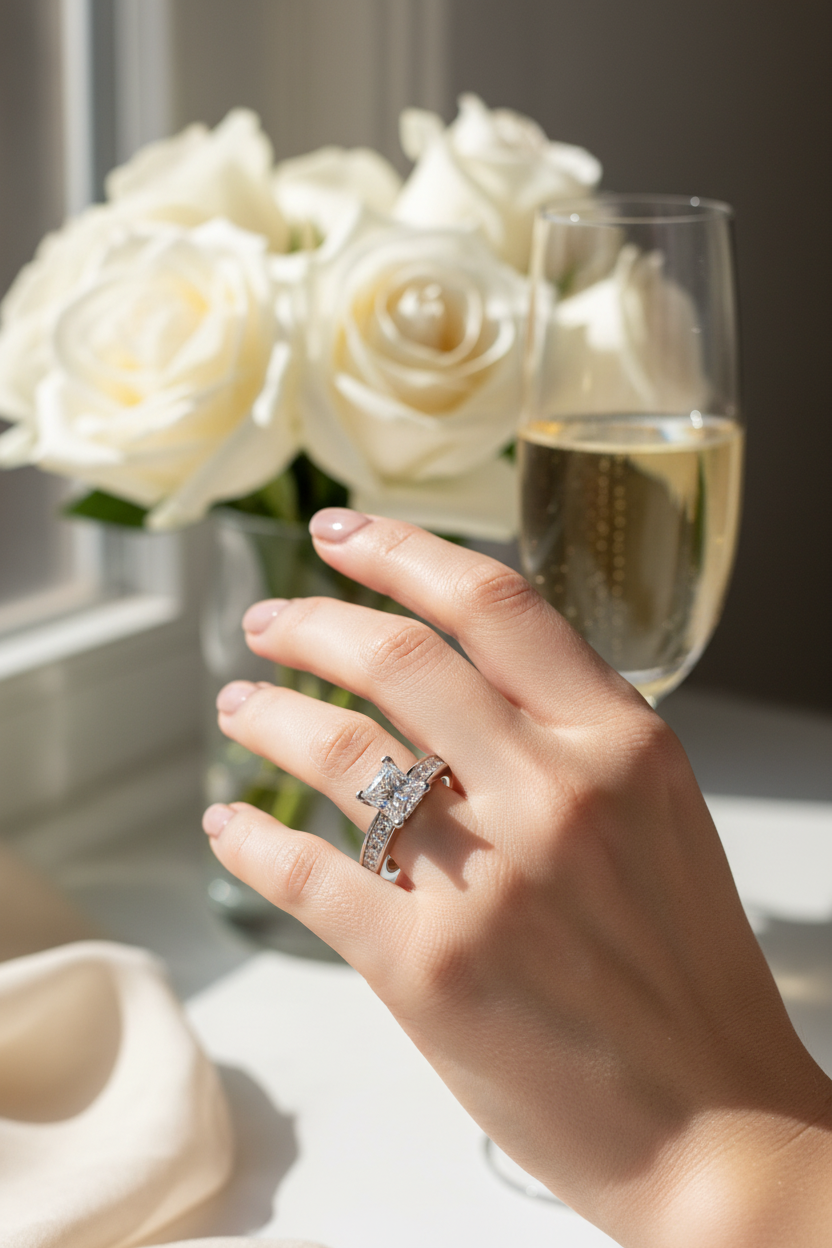 Princess Cut Diamond Ring - Lifestyle