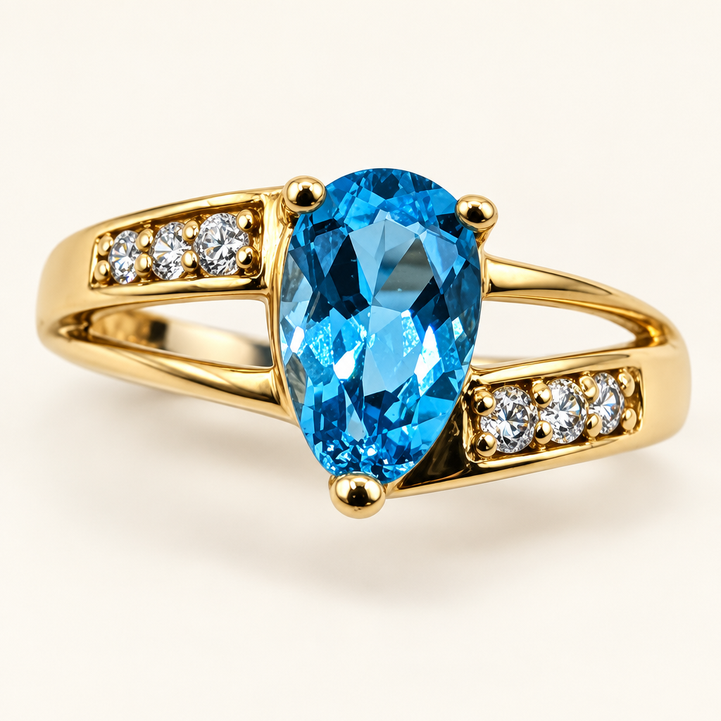 Studio product view of the blue-stone ring